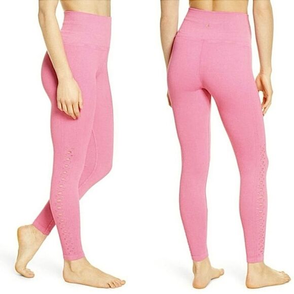 Spiritual Gangster Self Love Ribbed Laser Cut-Outs Leggings in Pink NWT - Picture 16 of 16